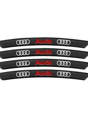 Металеві наклейки на диск авто з логотипом audi, чорні