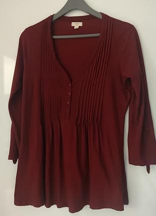 Жіноча туніка new look 🇬🇧 бордового винного кольору, коротка 70см, розмір 14 (l, xl)