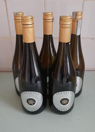 Пляшки пусті (5шт) з шампанського prosecco 750мл, для декупажу, розливу напоїв 0,75л