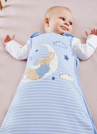 Брендовий теплий спальний мішок peter rabbit jojo maman bebe для хлопчика 0-6м 2,5tog