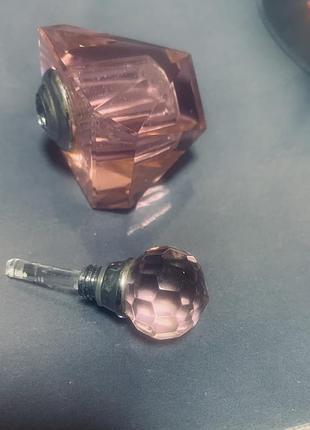 Вінтажний кришталевий флакон для парфумів з дозатором, рожевий кришталь, середина xx століття