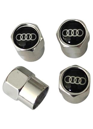 Колпачки на нипель хромированные с логотипом audi