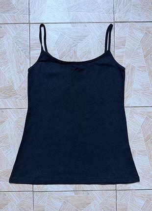 Майка топ atmosphere primark black ribbed cotton cami tank top uk 14 women’s l