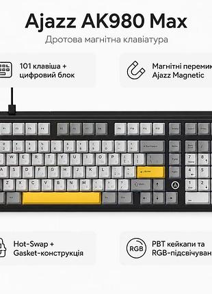 Клавиатура ajazz ak980 max usb-a magnetic switch black