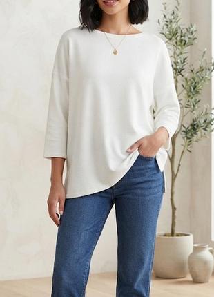 Білосніжний легкий джемпер / лонгслів / тонкий світер marks & spencer ✨