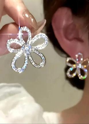 Ослепительные серьги цветы в стиле van cleef &amp; arpels flowerlace