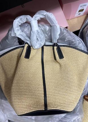 🤍 palmaire bag raffia/black 40 х 27 х 16 см