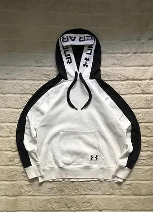 Under armour (m) graphic rival hoodie жеское худи черно-белое на флисе