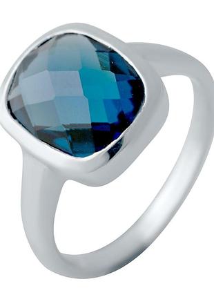 Срібне кільце proba з топазом лондон блю 4.119ct, вага виробу 4,01 г (2043294) 18.5 розмір