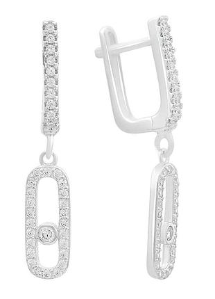 Серебряные серьги proba с фианитами (2207528)