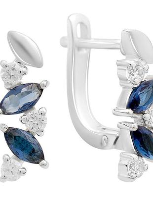 Срібні сережки proba із сапфіром nano 1.45ct (2206040)