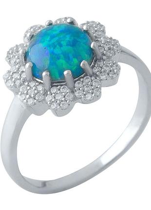 Срібне кільце proba з опалом 0.925ct, вага виробу 3,3 г (1970454) 18.5 розмір