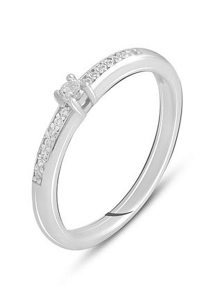Серебряное кольцо proba с фианитами, вес изделия 1,6 гр (2138532) 18 размер