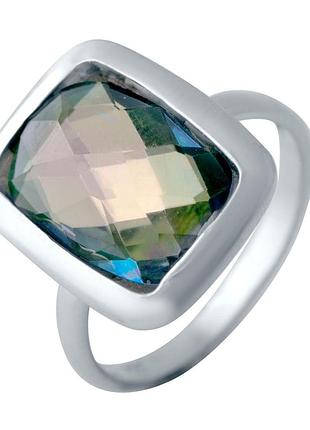Срібне кільце proba з містик топазом 4.338ct, вага виробу 3,84 г (2043478) 18 розмір