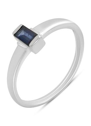 Срібне кільце proba з натуральним сапфіром 0.338ct, вага виробу 1,45 г (2214052) 16.5 розмір