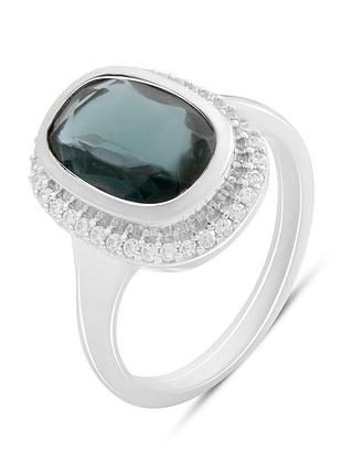 Срібне кільце proba з топазом лондон блю 3.487ct, вага виробу 5,15 г (2188735) 18.5 розмір