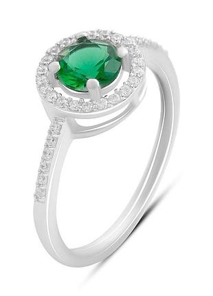 Серебряное кольцо proba с изумрудом nano 0.999ct, вес изделия 1,97 гр (2205883) 18 размер