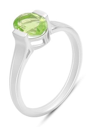 Срібне кільце proba з хризолітом 1.04ct, вага виробу 2,39 г (60002455) 18 розмір