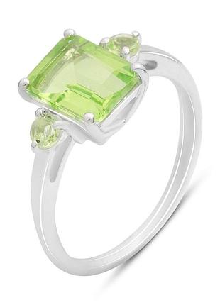 Срібне кільце proba з хризолітом 2.069ct, вага виробу 2,1 г (60002470) 16.5 розмір