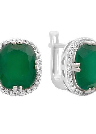 Серебряные серьги proba с натуральным агатом 10.207ct (2170877)