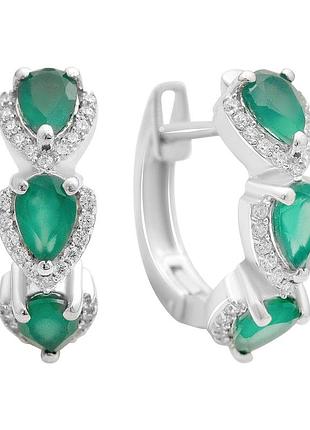Серебряные серьги proba с натуральным агатом 3.001ct (2207948)
