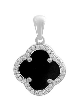 Серебряная подвеска proba с ониксом, фианитами (2208655)