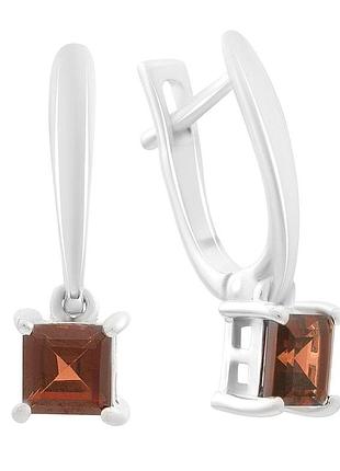 Серебряные серьги proba с натуральным гранатом 1.669ct (2204350)