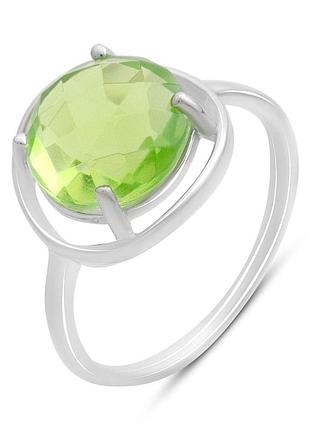 Срібне кільце proba з хризолітом 3.287ct, вага виробу 2,09 г (60002468) 17 розмір