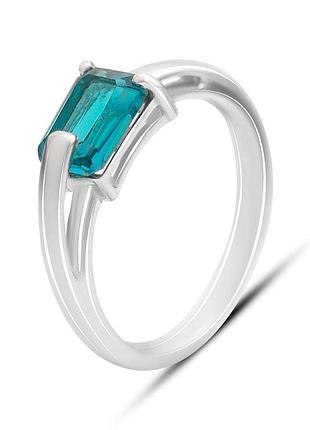 Серебряное кольцо proba с изумрудом nano 1.385ct, вес изделия 2,37 гр (2174196) 17 размер