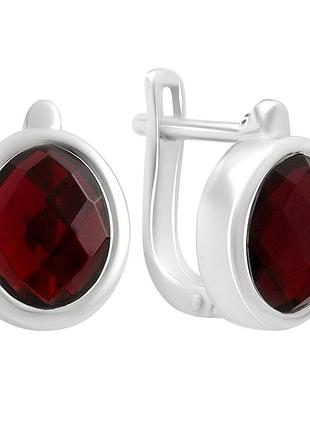 Серебряные серьги proba с искусственным гранатом nano 4.33ct (60002402)