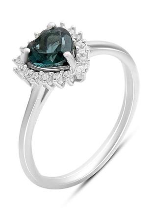 Серебряное кольцо proba с топазом лондон блю 0.949ct, фианитами, вес изделия 2,07 гр (2204572) 17.5 размер