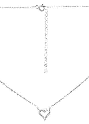 Серебряное колье proba с фианитами, вес изделия 2,46 гр (2207863) 400450 размер