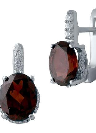 Серебряные серьги proba с натуральным гранатом 4.895ct (2035176)