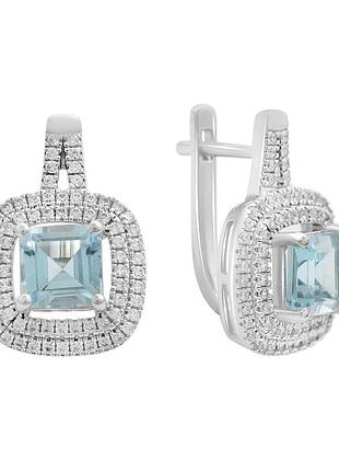 Срібні сережки proba з натуральним топазом 5.867ct (2207177)