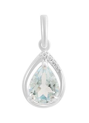 Серебряная подвеска proba с топазом 1.337ct, фианитами (2212331)
