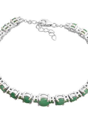 Срібний браслет proba з натуральним смарагдом 7.303ct, вага виробу 10,15 г (2182139) 1720 розмір