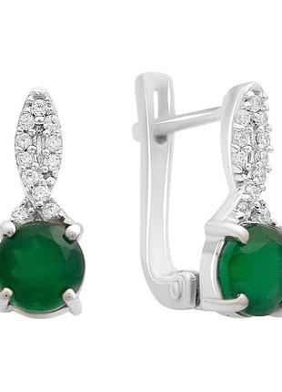 Серебряные серьги proba с натуральным агатом 1.709ct (2170952)