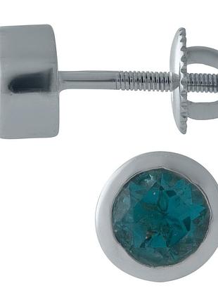 Серебряные серьги proba с топазом лондон блю 0.7ct (2007937)