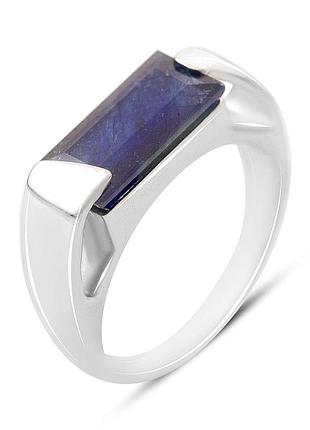 Срібне кільце proba з натуральним сапфіром 3.392ct, вага виробу 5,74 г (2162520) 18 розмір