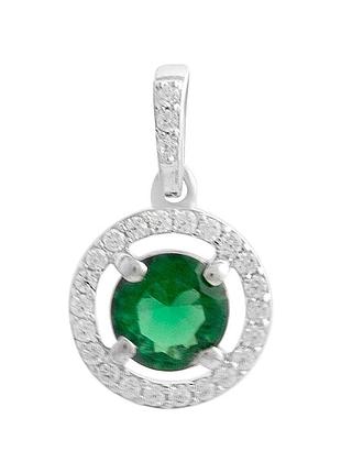 Серебряная подвеска proba с изумрудом nano 0.9ct (2205906)