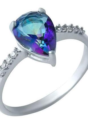 Срібне кільце proba з містик топазом 3.287ct, вага виробу 2 г (1921395) 16.5 розмір