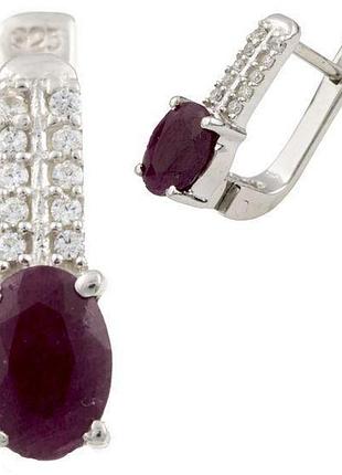 Серебряные серьги proba с натуральным рубином 2.431ct (1087947)