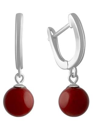 Срібні сережки proba з коралом (2136125)