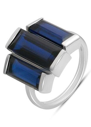 Срібне кільце proba із сапфіром nano 6.461ct, вага виробу 5,13 г (2195191) 17.5 розмір