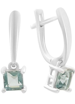 Серебряные серьги proba с топазом лондон блю 1.267ct (2204527)