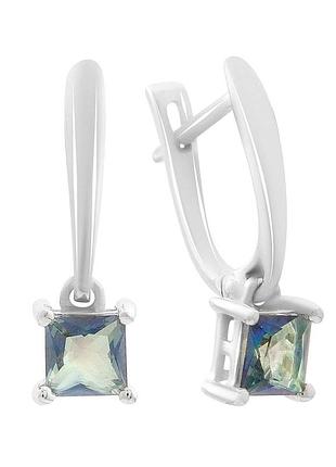 Срібні сережки proba з містик топазом 1ct (2203742)
