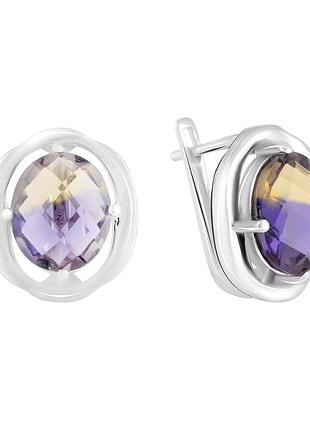 Срібні сережки proba з аметрином nano 7.113ct (2111092)