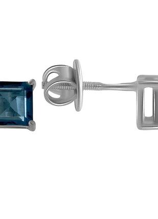 Срібні сережки proba з топазом лондон блю 1.204ct (2064558)