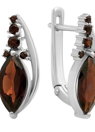 Серебряные серьги proba с натуральным гранатом 4.275ct (2214267)
