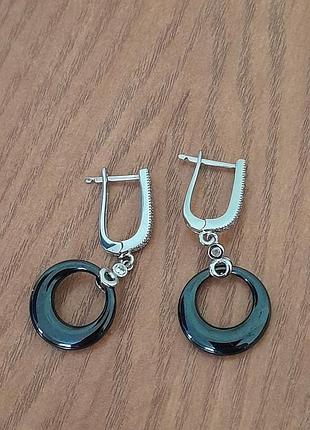 Серьги керамические, полукольца
